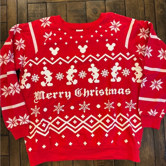 Disney Tops - Disney/ Mickey Mouse Fair Isle Style Christmas Sweatshirt